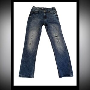 Wonder Nation Boys Distressed Acid Wash Adjustable Jeans, Size 14